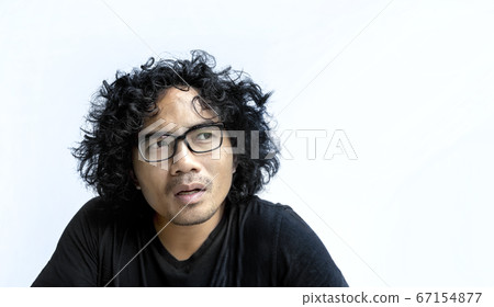 asian man face action on white 67154877