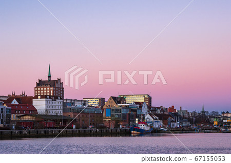 View to the city port in Rostock, Germany View to the city port in Rostock, Germany 67155053