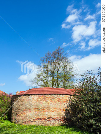 Historical town wall in the city Rostock, Germany 67155106