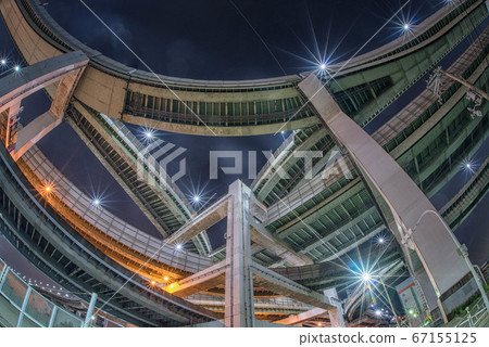 Night view of Hakozaki Junction, Osaka Night view of Hakozaki Junction, Osaka 67155125