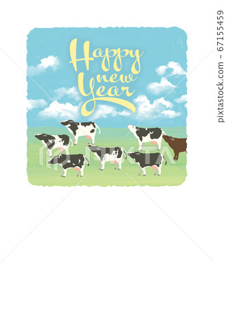 新年賀卡，海報的明信片大小模板。 67155459