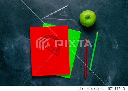Flat lay of back to school supplies Flat lay of back to school supplies 67155543