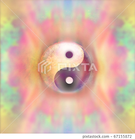 Grunge vintage yin yang symbol 67155872