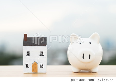 Savings home and piggy bank Savings home and piggy bank 67155972