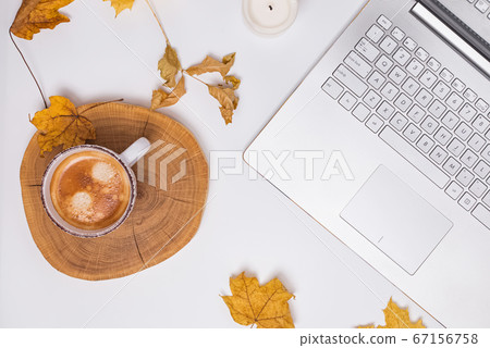 Autumn workspace composition. Fall design Autumn workspace composition. Fall design 67156758