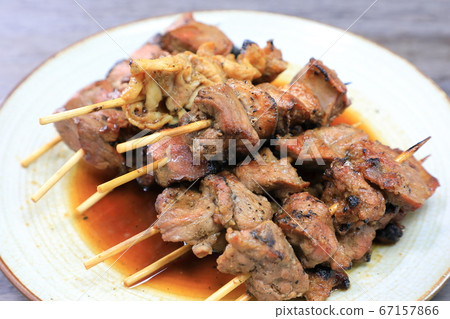 Delicious yakitori platter 67157866