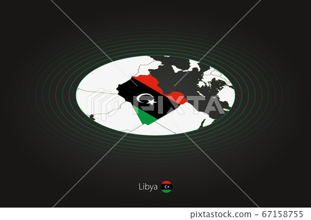 Libya map in dark color, oval map with neighboring Libya map in dark color, oval map with neighboring 67158755
