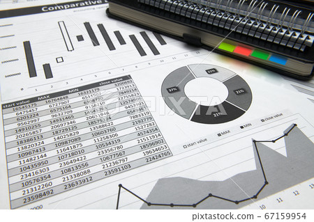 business office desk closeup - financial reports, business office desk closeup - financial reports, 67159954