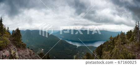 Beautiful Panoramic View of Canadian Mountain Landscape 67160025