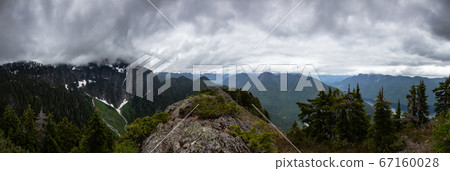 Beautiful Panoramic View of Canadian Mountain Landscape 67160028