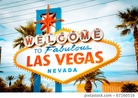 Welcome to Las Vegas Neon Sign - Nevada USA Colorful Panorama