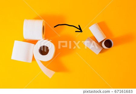 Toilet paper deficit during quarantine - before and after Toilet paper deficit during quarantine - before and after 67161683