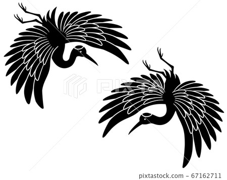 Silhouette illustration of a flying crane Silhouette illustration of a flying crane 67162711