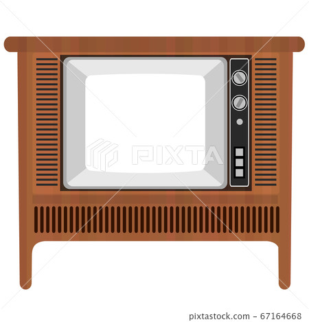 Realistic and retro audio TV frame illustration (CRT part is transparent or white) 67164668