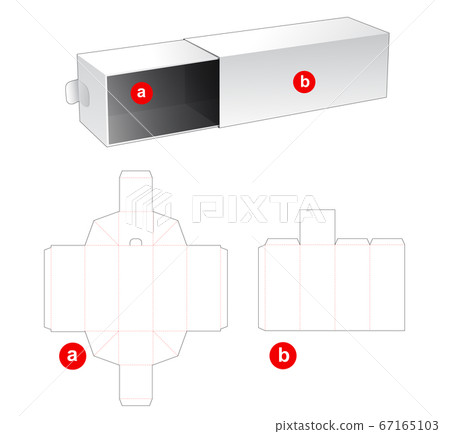 Packaging box die cut template Packaging box die cut template 67165103
