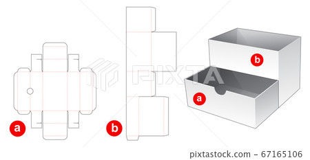 Packaging box die cut template Packaging box die cut template 67165106
