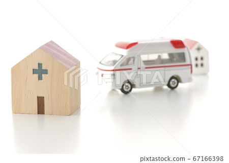 Image cut of a hospital discharge or transfer to a white background Image cut of a hospital discharge or transfer to a white background 67166398
