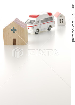 Image cut of a hospital discharge or transfer to a white background Image cut of a hospital discharge or transfer to a white background 67166405