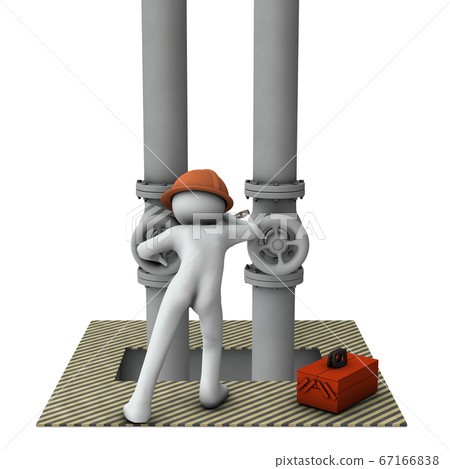 水暖工程師。 3D渲染。 67166838