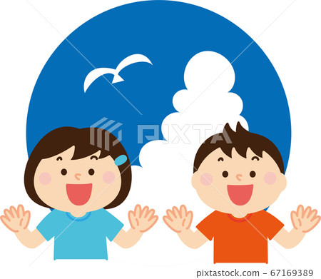 Summer sky and children Summer sky and children 67169389