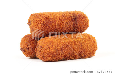 Brown crusty dutch kroketten isolated 67172355
