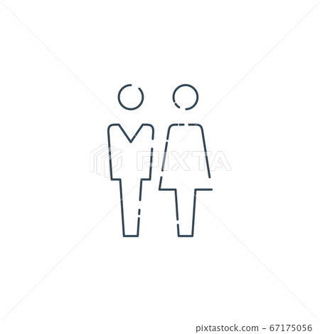 Male and female icon thin line for web and mobile, modern minimalistic flat design. Stock vector illustration isolated on white background. 67175056