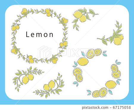 Illustration set of lemon that can be used as a frame. Vector image. 67175058