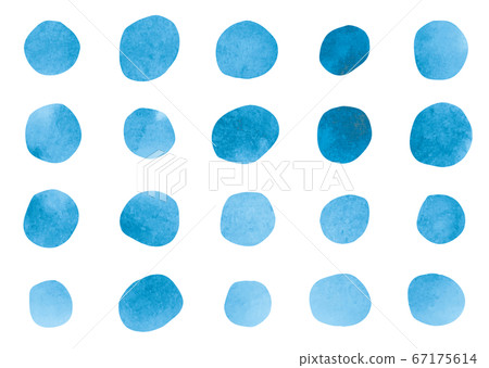 Watercolor blue polka dot pattern illustration - Stock Illustration ...