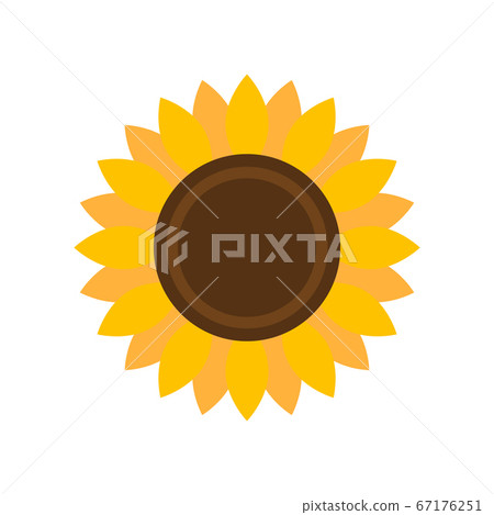 Colorful Sunflower. Flat icon. Vector illustration. Flat icon. Isolated element on white background. Great for the design of banners, decoration, logo, label, stickers, cards, textiles, packing, etc. Colorful Sunflower. Flat icon. Vector illustration. Flat icon. Isolated element on white background. Great for the design of banners, decoration, logo, label, stickers, cards, textiles, packing, etc. 67176251