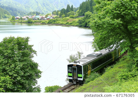 Fresh green Tadami Line and Oshi Village Fresh green Tadami Line and Oshi Village 67176305