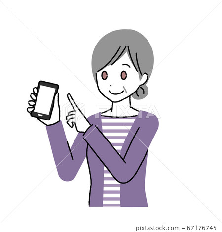 Senior woman with a smartphone 67176745
