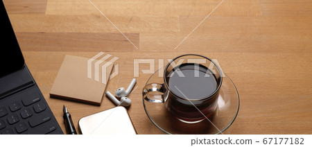 Rustic worktable with digital tablet, notepad, Rustic worktable with digital tablet, notepad, 67177182