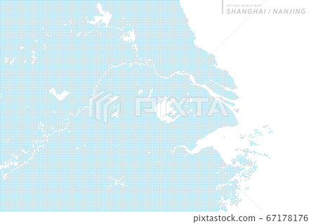 中國上海、南京和長江藍點圖。大尺寸。 67178176