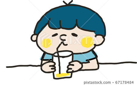 喝果汁後休息的孩子 喝果汁後休息的孩子 67178484