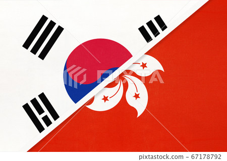 South Korea and Hong Kong, symbol of national flags South Korea and Hong Kong, symbol of national flags 67178792