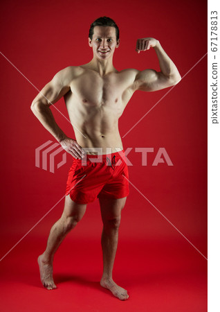 Attractive guy muscular chest. Proud of excellent Attractive guy muscular chest. Proud of excellent 67178813