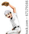 A boy playing baseball 67179166