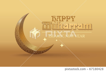 Happy Muharram. Islamic New Year holiday banner Happy Muharram. Islamic New Year holiday banner 67180428