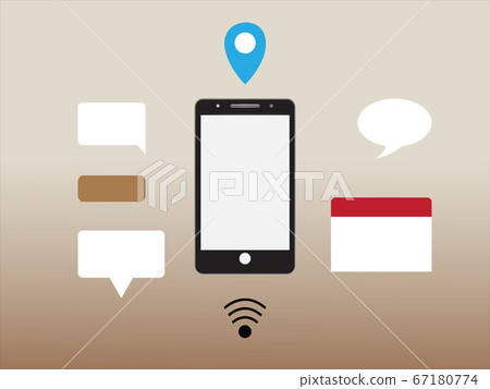 Realistic vector smart phones  withh application 67180774