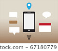 Realistic vector smart phones  withh application 67180779