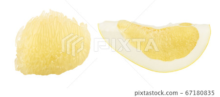 piece of pomelo isolated on white background 67180835