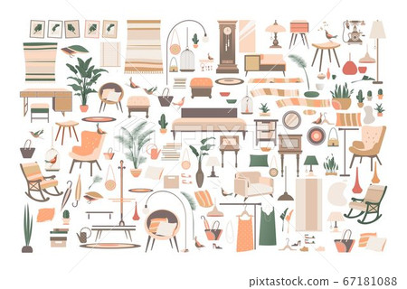 big set of home decor items - Stock Illustration [67181088] - PIXTA
