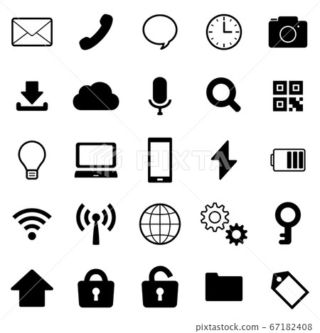 Black and white business icon set 67182408