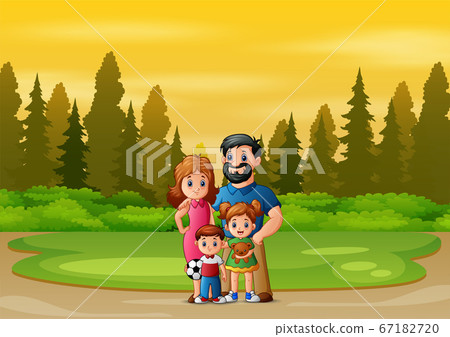 Family member playing in the park Family member playing in the park 67182720