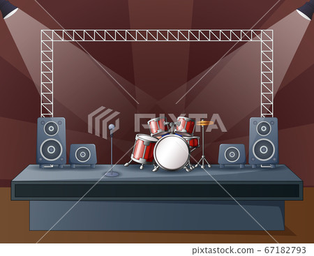 Illustration of a drum at the concert stage 67182793