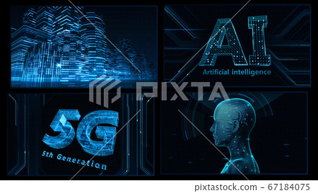 Digital Network Technology AI Artificial... - Stock Illustration ...