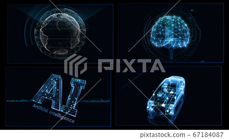 Digital Network Technology AI Artificial... - Stock Illustration ...