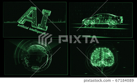 Digital Network Technology AI Artificial Intelligence Data Communication System Information 3D Illustration 67184089