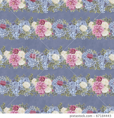 Watercolor floral seamless pattern. Hand painted flowers, greeting card template or wrapping paper Watercolor floral seamless pattern. Hand painted flowers, greeting card template or wrapping paper 67184443