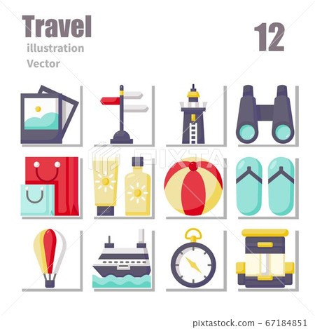Travel icons Flat symbol, vector and illustration set 2 Travel icons Flat symbol, vector and illustration set 2 67184851